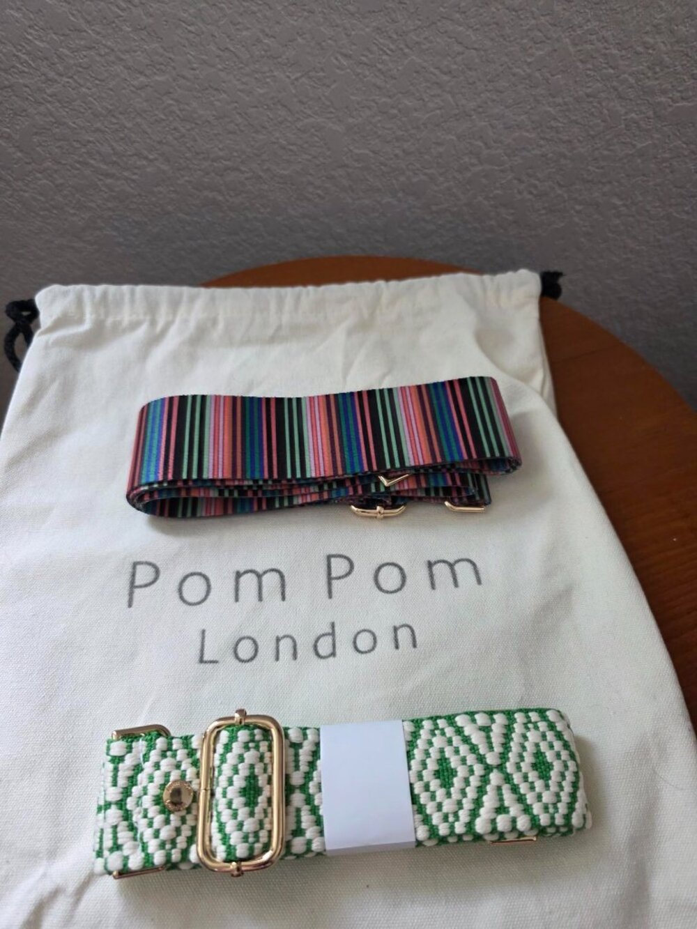 Pom Pom London Original Plus Bag NWT Green Leather Crossbody + 3 Straps & Keyrin - Picture 13 of 13